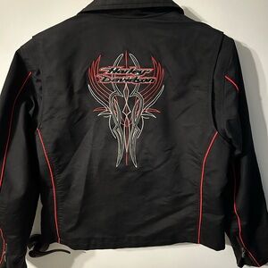Harley-Davidson Black Bomber Jacket with Red Detailing